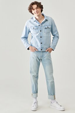 Daren Straight Fit Normal Bel Denim Esnek Jean Kot Pantolon - Bleached Dale-L707DHVJ