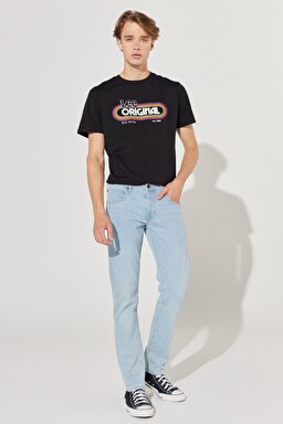 Daren Regular Fit Normal Kesim Normal Bel Esnek Jean Kot Pantolon - Blue Sky Light-L707ICC25 (görsel 2)