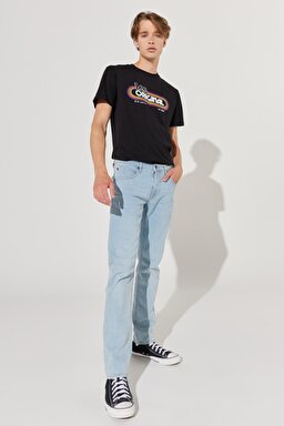 Daren Regular Fit Normal Kesim Normal Bel Esnek Jean Kot Pantolon - Blue Sky Light-L707ICC25 (görsel 4)