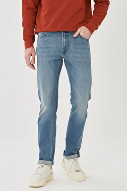 Daren Straight Fit Normal Bel Denim Esnek Jean Kot Pantolon - Light Blue-L707NKUR