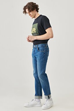 Daren Zip Fly Regular Straight %100 Pamuk Jean Pantolon - Dk Visual Cody-L707NLUC (görsel 5)