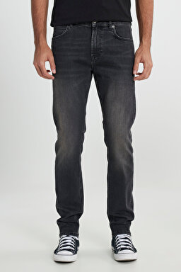 Daren Straight Fit Normal Bel Denim Esnek Jean Kot Pantolon - Dk Worn Magnet-L707PYCB