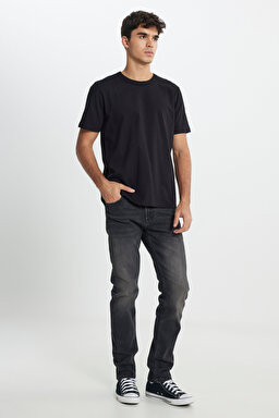 Daren Straight Fit Normal Bel Denim Esnek Jean Kot Pantolon - Dk Worn Magnet-L707PYCB (görsel 3)