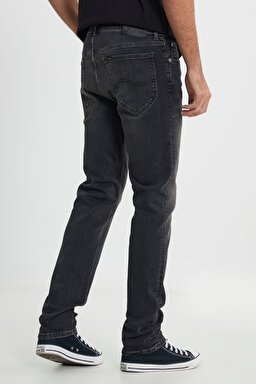 Daren Straight Fit Normal Bel Denim Esnek Jean Kot Pantolon - Dk Worn Magnet-L707PYCB (görsel 5)
