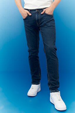 Daren Regular Straight Fit Normal Bel Esnek Jean Kot Pantolon - Dark Worn-L707SQXP (görsel 5)