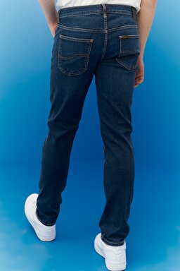 Daren Regular Straight Fit Normal Bel Esnek Jean Kot Pantolon - Dark Worn-L707SQXP (görsel 7)