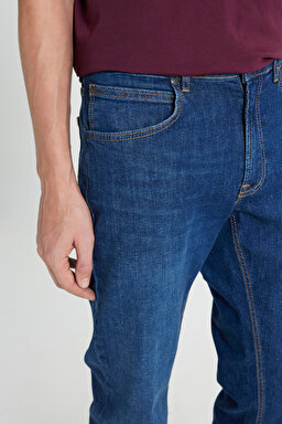 Daren Regular Fit Normal Bel Koyu Mavi Esnek Jean Kot Pantolon - Dark Hunt-L707VME13 (görsel 5)