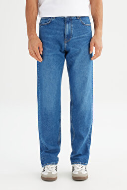 Asher Loose Fit Geniş Kesim Düşük Bel İndigo Denim Jean Pantolon - Mid Indigo-L70E00002381 (görsel 2)