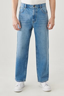 Asher Loose Fit Rahat Kesim Normal Bel Esnek Jean Kot Pantolon - Mid Soho-L70EMWKP (görsel 3)