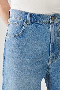 Asher Loose Fit Rahat Kesim Normal Bel Esnek Jean Kot Pantolon - Mid Soho-L70EMWKP (görsel 4)
