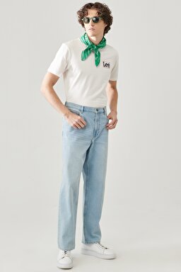 Loose Straight Fit Denim Jean Kot Pantolon - Light Alton-L70EOWJU (görsel 4)