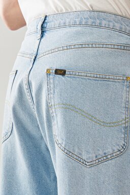 Loose Straight Fit Denim Jean Kot Pantolon - Light Alton-L70EOWJU (görsel 5)