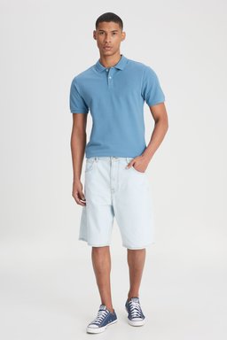 Regular Fit Normal Kesim 5 Cep Esnek Jean Şort - Light Fallon-L70UGAOU (görsel 4)