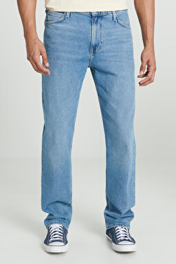 Loose Fit Rahat Kesim Normal Bel Düz Paça West Açık Mavi Jean Kot Pantolon - Handsome-L70W034F37 (görsel 5)
