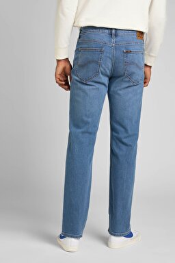 West Relaxed Straight Fit Normal Bel Mavi Esnek Jean Kot Pantolon - Mid Worn in-L70WCAC55 (görsel 4)