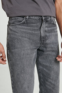 West Loose Fit Rahat Kesim %100 Pamuk Gri Jean Kot Pantolon - Thunder-L70WUOA05 (görsel 3)