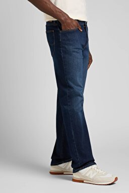 West Loose Fit Rahat Kesim Koyu Mavi Esnek Jean Kot Pantolon - Dark Used-L70WVDE03 (görsel 3)