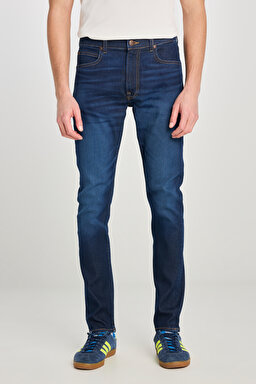 Luke Slim Fit Dar Kesim Mavi Pamuklu Esnek Jean Denim Pantolon - Mid Indigo-L71900037381 (görsel 3)