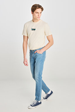 Luke Slim Fit Dar Kesim Normal Bel Dar Paça Mavi Pamuklu Esnek Denim Pantolon - Mid Indigo-L71900057318 (görsel 2)