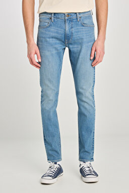 Luke Slim Fit Dar Kesim Normal Bel Dar Paça Mavi Pamuklu Esnek Denim Pantolon - Mid Indigo-L71900057318 (görsel 3)