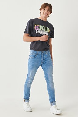 Luke Slim Tapered Fit Dar Kesim %100 Pamuk Açık Mavi Jean Kot Pantolon - Light Blue-L719004404