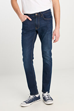 Luke Slim Fit Düşük Bel Denim Esnek Jean Kot Pantolon - Deep Blue-L719011397 (görsel 3)
