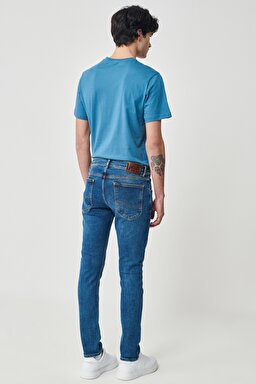 Luke Slim Fit Dar Kesim Normal Bel Mavi Esnek Jean Kot Pantolon - Stone-L71904358 (görsel 6)