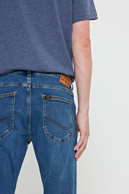 Luke Slim Fit Dar Kesim Normal Bel Mavi Esnek Jean Kot Pantolon - Mid Blue-L719043XT (görsel 6)