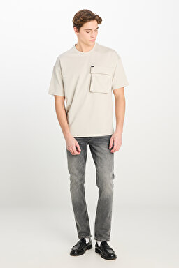 Luke Slim Fit Dar Kesim Normal Bel Açık Gri Esnek Jean Kot Pantolon - Light Grey-L719053CM (görsel 2)