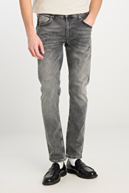 Luke Slim Fit Dar Kesim Normal Bel Açık Gri Esnek Jean Kot Pantolon - Light Grey-L719053CM (görsel 3)