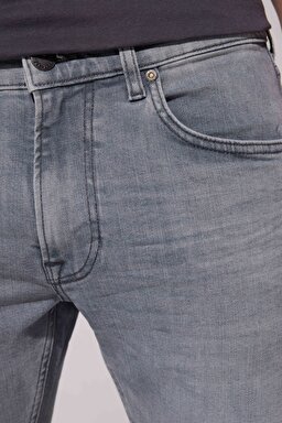 Luke Slim Fit Dar Kesim Normal Bel Gri Esnek Jean Kot Pantolon - Gray-L719058035 (görsel 5)