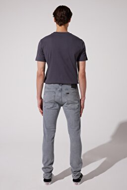 Luke Slim Fit Dar Kesim Normal Bel Gri Esnek Jean Kot Pantolon - Gray-L719058035 (görsel 6)