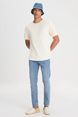 Luke Slim Fit Dar Kesim Normal Bel Mavi Esnek Jean Kot Pantolon - Mid Blue-L719059XT (görsel 2)