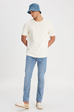 Luke Slim Fit Dar Kesim Normal Bel Mavi Esnek Jean Kot Pantolon - Mid Blue-L719059XT (görsel 4)