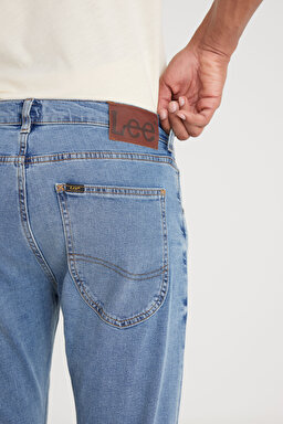 Luke Slim Fit Dar Kesim Normal Bel Mavi Esnek Jean Kot Pantolon - Mid Blue-L719059XT (görsel 6)