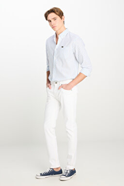 Luke Slim Fit Dar Kesim Normal Bel Beyaz Esnek Pantolon - White-L719067100 (görsel 2)