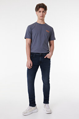 Luke Slim Fit Dar Kesim Düşük Bel Koyu Mavi Esnek Jean Kot Pantolon - Stone-L71907658