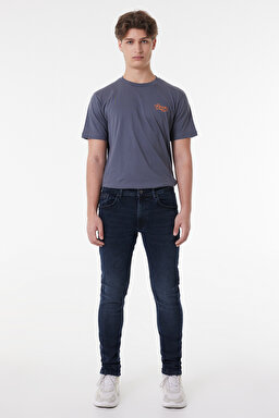 Luke Slim Fit Dar Kesim Düşük Bel Koyu Mavi Esnek Jean Kot Pantolon - Stone-L71907658 (görsel 2)