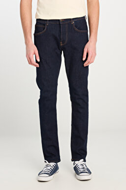 Luke Slim Fit Dar Kesim Normal Bel Koyu Mavi Esnek Jean Kot Pantolon - Rinse-L71908836 (görsel 3)