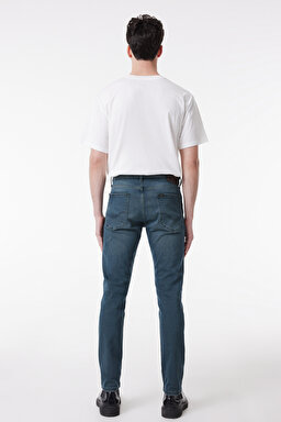 Luke Slim Fit Dar Kesim Düşük Bel Koyu Mavi Esnek Jean Kot Pantolon - Stone-L71909258 (görsel 4)