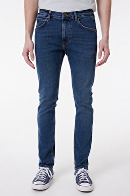 Slim Fit Dar Kesim Düşük Bel Mavi Esnek Luke Jean Denim Kot Pantolon - Mid Blue-L719098XT (görsel 3)