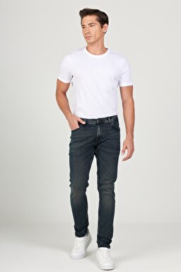 Luke Slim Fit Dar Kesim Düşük Bel Koyu Gri Esnek Jean Kot Pantolon - Stone-L71910558 (görsel 3)