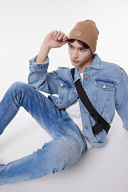 Slim Fit Dar Kesim Normal Bel Taşlamalı Açık Mavi Esnek Luke Jean Denim Kot Pantolon - Light Blue-L719119404 (görsel 4)