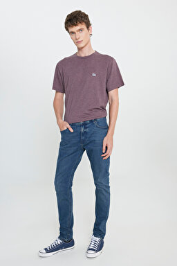 Slim Fit Dar Kesim Normal Bel Dar Paça Luke Mavi Jean Kot Pantolon - Mid Blue-L719127XT (görsel 2)