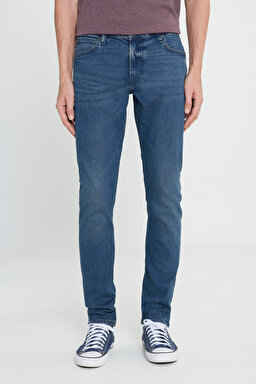 Slim Fit Dar Kesim Normal Bel Dar Paça Luke Mavi Jean Kot Pantolon - Mid Blue-L719127XT (görsel 3)