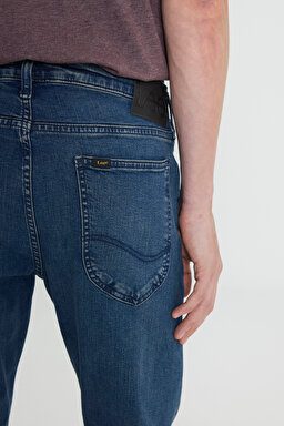 Slim Fit Dar Kesim Normal Bel Dar Paça Luke Mavi Jean Kot Pantolon - Mid Blue-L719127XT (görsel 6)
