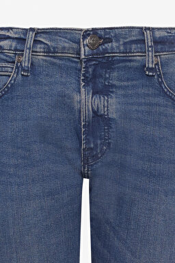 Slim Fit Dar Kesim Normal Bel Dar Paça Luke Mavi Jean Kot Pantolon - Mid Blue-L719127XT (görsel 8)