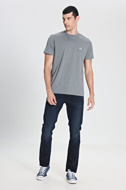 Luke Slim Fit Dar Kesim Normal Bel Dar Paça Koyu Mavi Jean Denim Pantolon - Dark Blue Black-L719159016