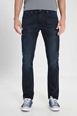 Luke Slim Fit Dar Kesim Normal Bel Dar Paça Koyu Mavi Jean Denim Pantolon - Dark Blue Black-L719159016 (görsel 2)