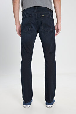 Luke Slim Fit Dar Kesim Normal Bel Dar Paça Koyu Mavi Jean Denim Pantolon - Dark Blue Black-L719159016 (görsel 4)